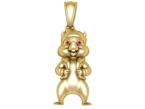 Gold chipmunk pendant 3D Print Model