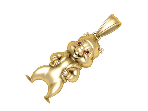 Gold chipmunk pendant 3D Print Model