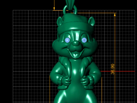 Gold chipmunk pendant 3D Print Model