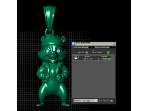 Gold chipmunk pendant 3D Print Model
