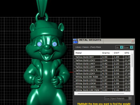 Gold chipmunk pendant 3D 打印模型