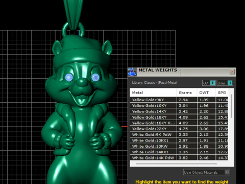 Gold chipmunk pendant 3D Print Model