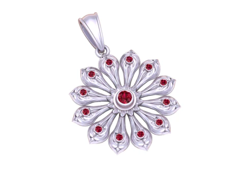Gold flower pendant 3D Print Model