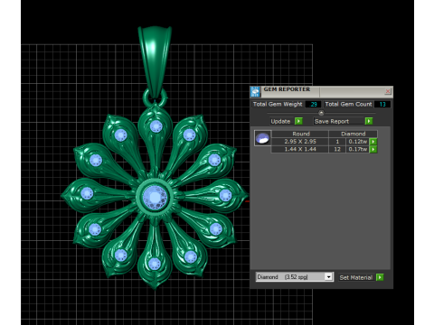 Gold flower pendant 3Dプリントモデル