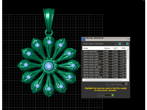 Gold flower pendant 3Dプリントモデル