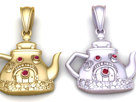 Golden Teapot House Pendant Modelo de impresión 3D