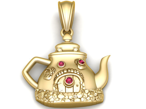 Golden Teapot House Pendant Model do druku 3D