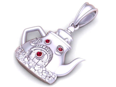 Golden Teapot House Pendant Model do druku 3D