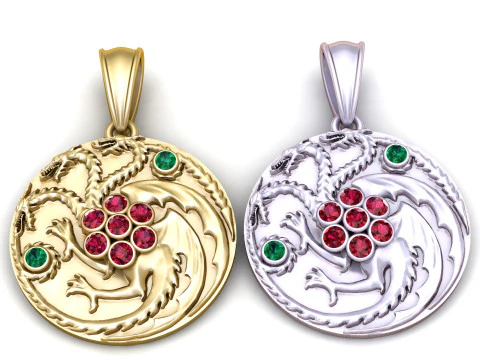 Подвеска с эмблемой Золотого Дракона 3D Принт Модель