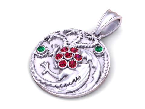 Golden Dragon Emblem Pendant 3D Print Model