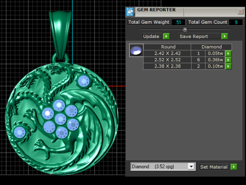 Golden Dragon Emblem Pendant 3D Print Model