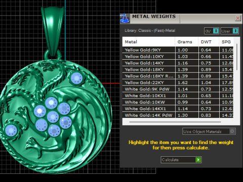 Golden Dragon Emblem Pendant 3D Print Model