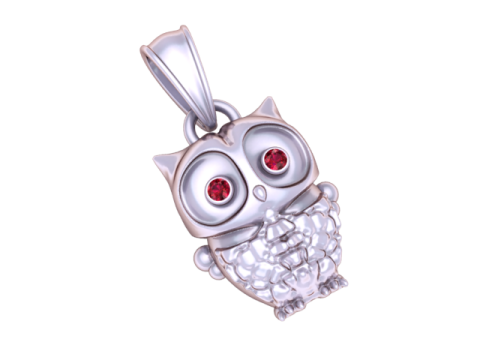 GOLD OWL PENDANT 3D PRINTABLE MODEL 3D 打印模型
