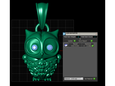 GOLD OWL PENDANT 3D PRINTABLE MODEL 3D 打印模型