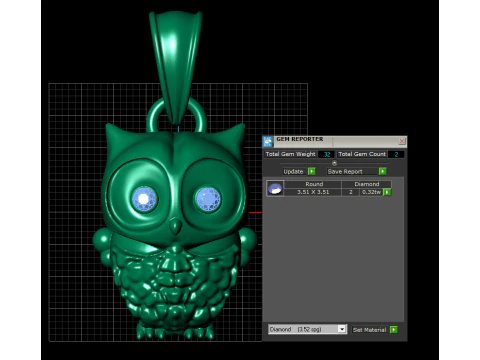 GOLD OWL PENDANT 3D PRINTABLE MODEL 3D Print Model