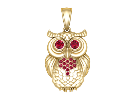 Owl gold pendant 3D 打印模型