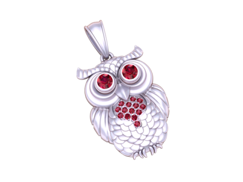 Owl gold pendant Modelo de impresión 3D