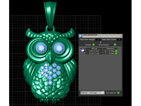 Owl gold pendant Modelo de impresión 3D