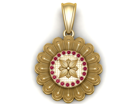 Golden Floral Blossom Pendant Modelo de impresión 3D
