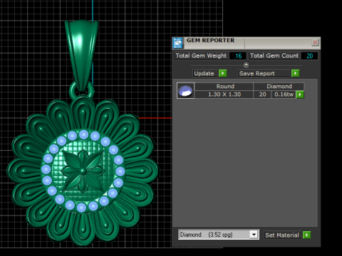 Golden Floral Blossom Pendant Modelo de impresión 3D