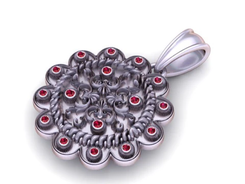 Golden Ornate Mandala Pendant 3D Print Model