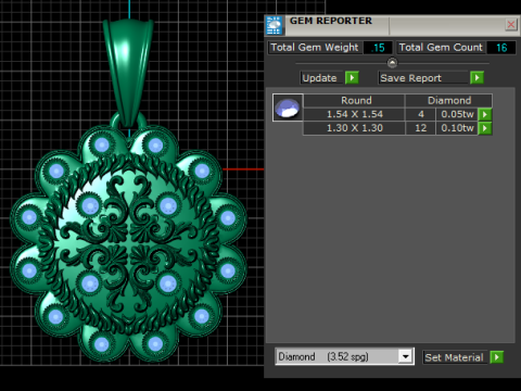 Golden Ornate Mandala Pendant 3Dプリントモデル