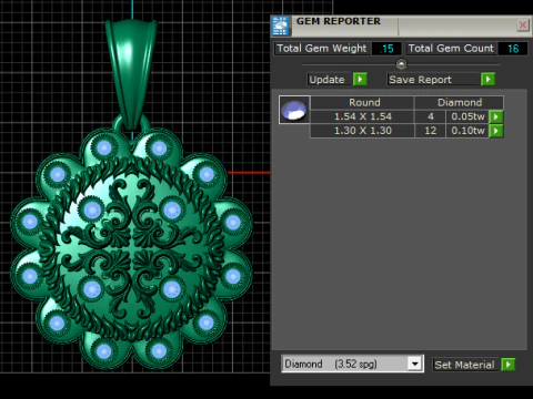 Golden Ornate Mandala Pendant 3D Print Model