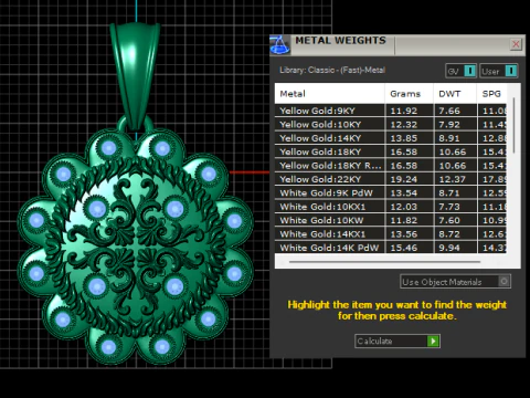 Golden Ornate Mandala Pendant 3D Print Model