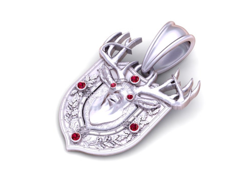 Golden Stag Crest Pendant 3D Принт Модель