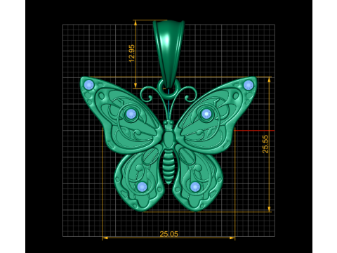 Butterfly pendant Modelo de Impressão 3D