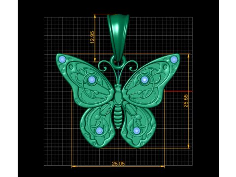 Butterfly pendant 3D Print Model