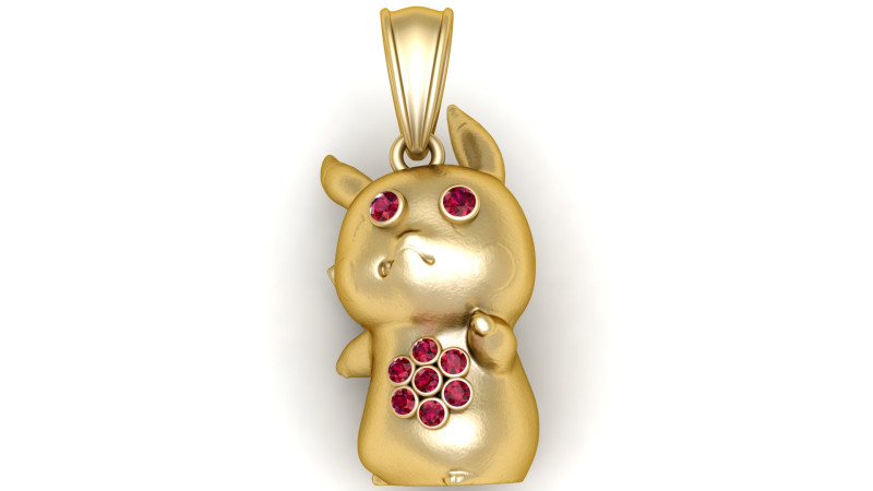 Gold character pendant Model Cetak 3D .c4d .max .obj .3ds .fbx .stl .blend