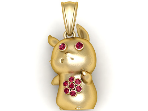 Gold character pendant 3D प्रिंट मॉडल