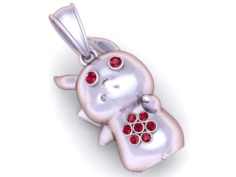 Gold character pendant Model Cetak 3D