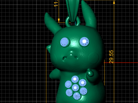 Gold character pendant Model Cetak 3D