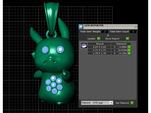 Gold character pendant Model Cetak 3D