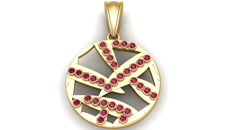 Золотий круглий кулон 3D Принт Модель .c4d .max .obj .3ds .fbx .stl .blend