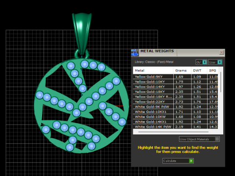 Золотий круглий кулон 3D Принт Модель