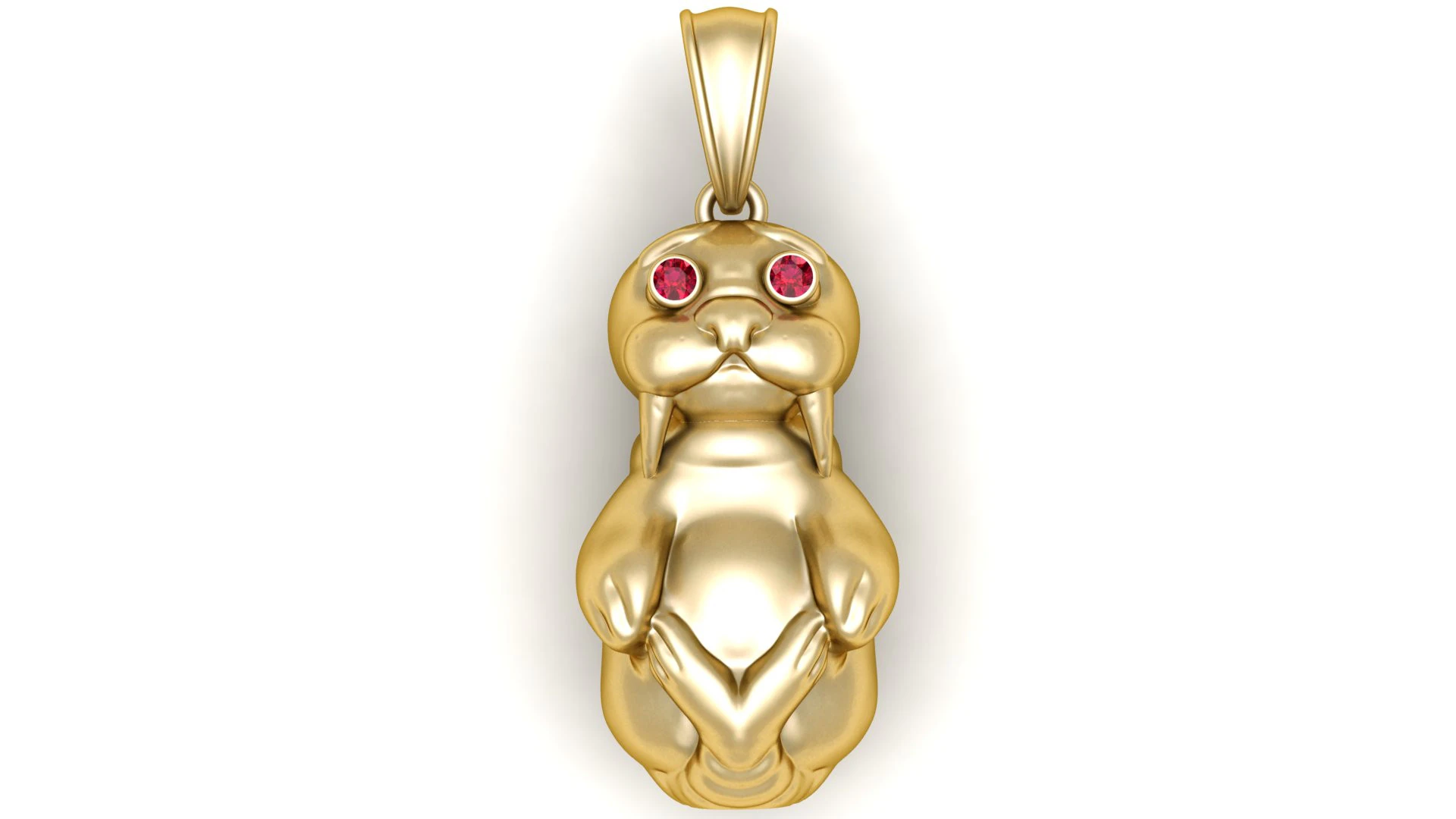 Gold walrus pendant 3D Print Model .c4d .max .obj .3ds .fbx .stl .blend 