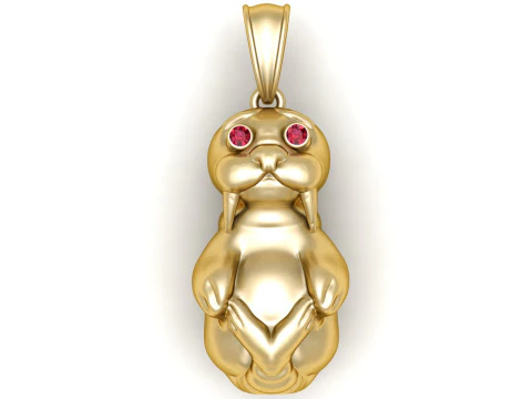 Pingente morsa dourado Modelo de Impressão 3D