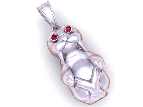 Gold walrus pendant 3Dプリントモデル