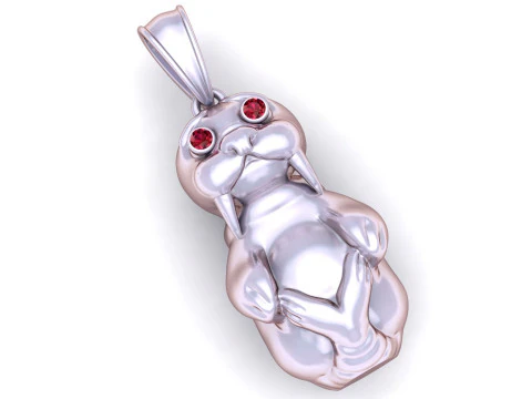 Gold walrus pendant 3D Print Model