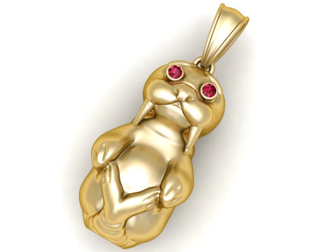 Gold walrus pendant 3D Print Model