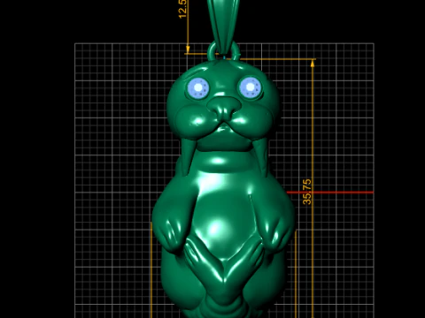 Gold walrus pendant 3D Print Model