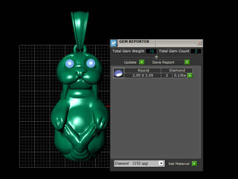 Gold walrus pendant 3Dプリントモデル
