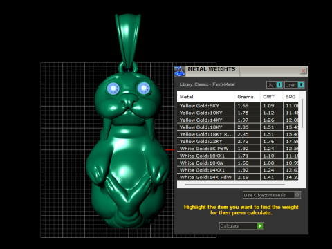 Gold walrus pendant 3Dプリントモデル