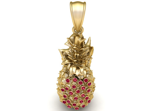 Gold pineapple pendant 3D Print Model