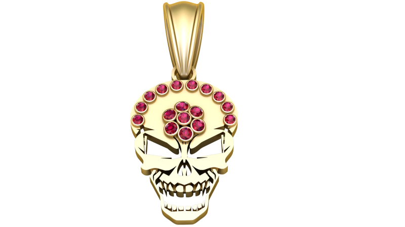 GOLD SKULL PENDENT 3D Druckmodell .c4d .max .obj .3ds .fbx .stl .blend
