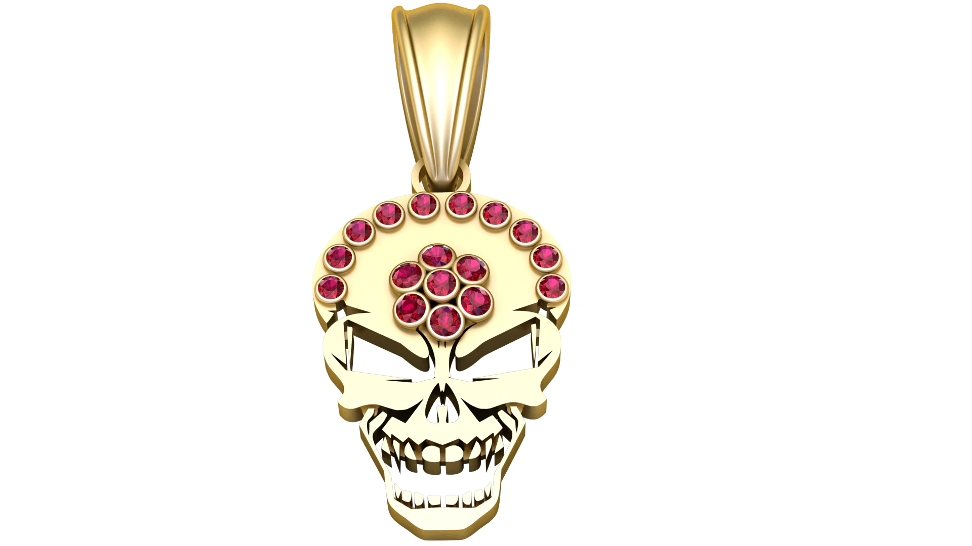 GOLD SKULL PENDENT 3D Print Model .c4d .max .obj .3ds .fbx .stl .blend 