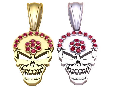GOLD SKULL PENDENT 3D Print Model